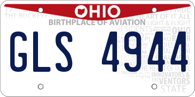 OH license plate GLS4944