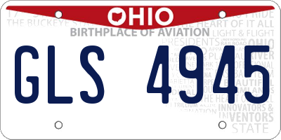 OH license plate GLS4945