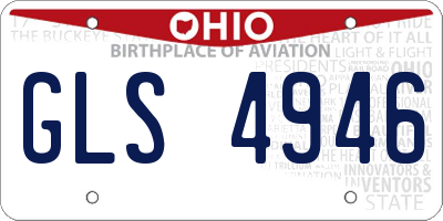 OH license plate GLS4946