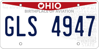 OH license plate GLS4947