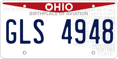 OH license plate GLS4948