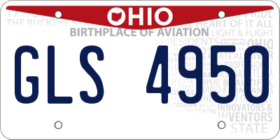 OH license plate GLS4950