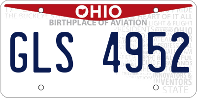OH license plate GLS4952