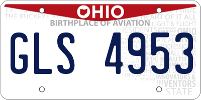 OH license plate GLS4953