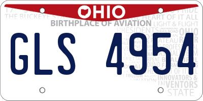 OH license plate GLS4954