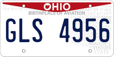 OH license plate GLS4956