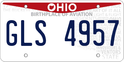 OH license plate GLS4957