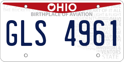 OH license plate GLS4961