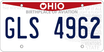 OH license plate GLS4962
