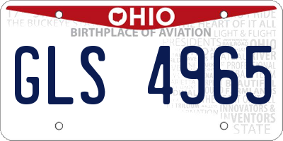 OH license plate GLS4965