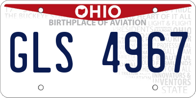 OH license plate GLS4967
