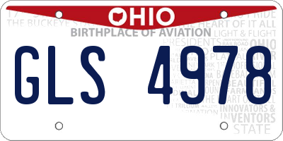 OH license plate GLS4978