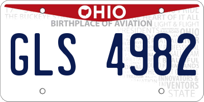 OH license plate GLS4982