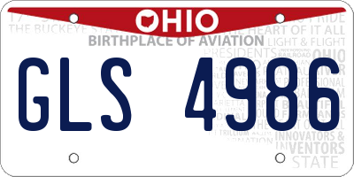 OH license plate GLS4986