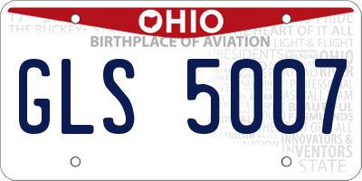 OH license plate GLS5007
