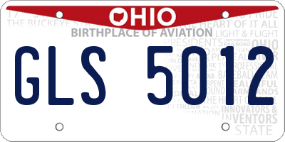 OH license plate GLS5012