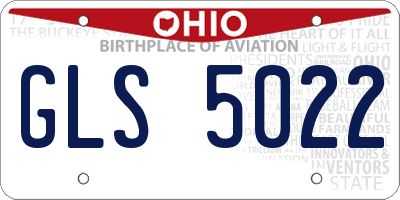 OH license plate GLS5022