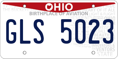 OH license plate GLS5023