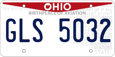 OH license plate GLS5032