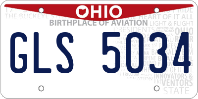 OH license plate GLS5034
