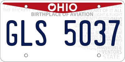 OH license plate GLS5037