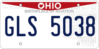 OH license plate GLS5038