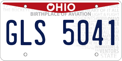 OH license plate GLS5041