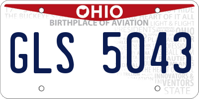 OH license plate GLS5043