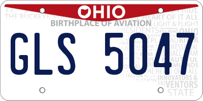 OH license plate GLS5047