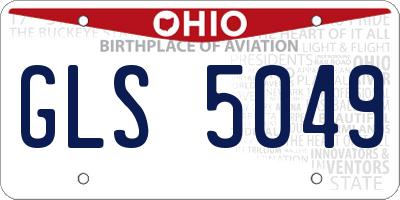 OH license plate GLS5049