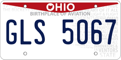 OH license plate GLS5067