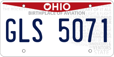 OH license plate GLS5071