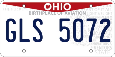 OH license plate GLS5072