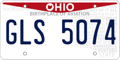 OH license plate GLS5074