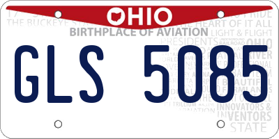 OH license plate GLS5085
