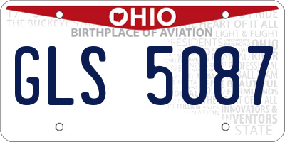 OH license plate GLS5087
