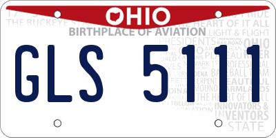 OH license plate GLS5111