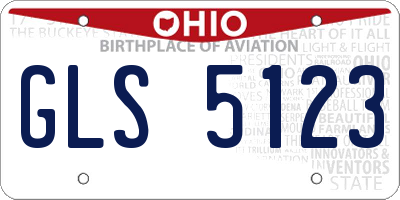 OH license plate GLS5123