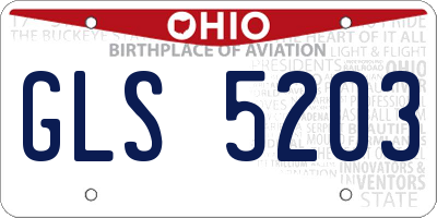 OH license plate GLS5203