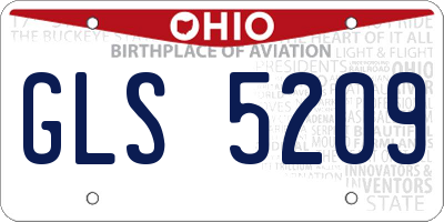 OH license plate GLS5209