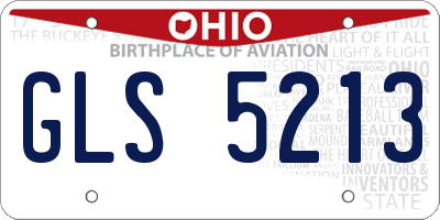 OH license plate GLS5213