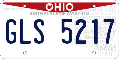 OH license plate GLS5217