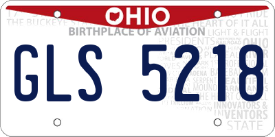OH license plate GLS5218