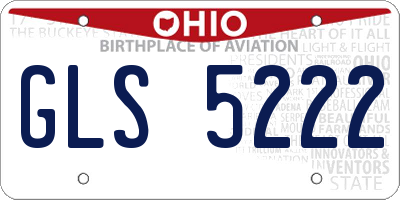 OH license plate GLS5222