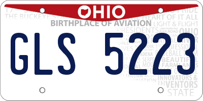 OH license plate GLS5223