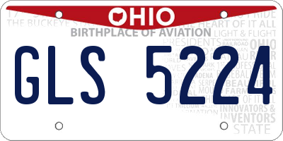 OH license plate GLS5224