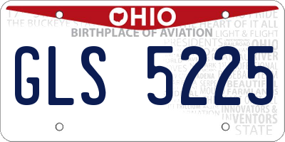 OH license plate GLS5225