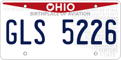 OH license plate GLS5226
