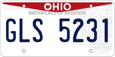 OH license plate GLS5231