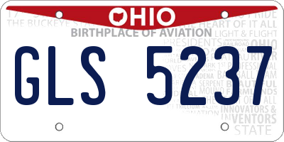 OH license plate GLS5237